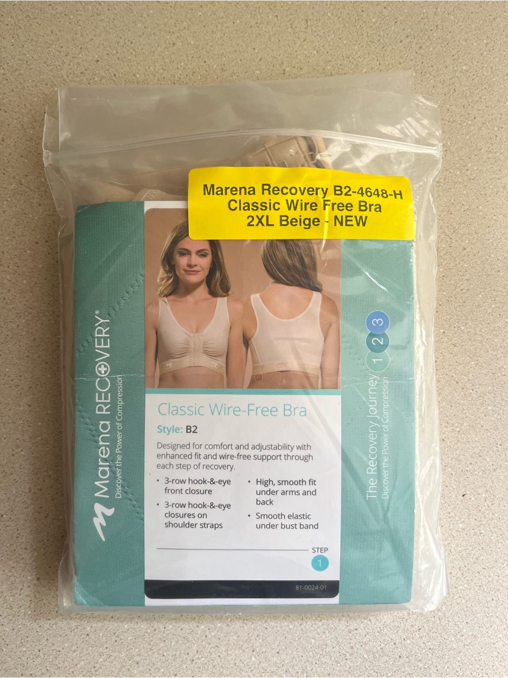 Marena Recovery Classic Wire-Free Bra — Beige (2XL)